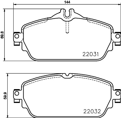 HELLA PAGID Brake Pad Set T2374
