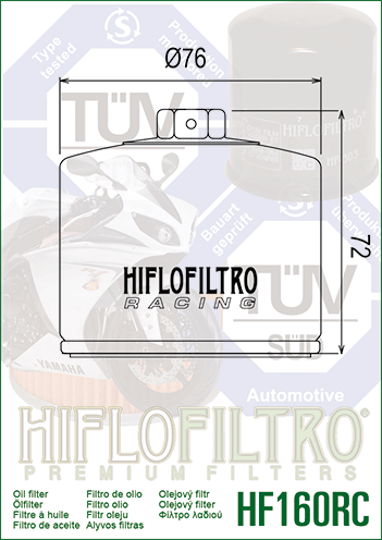 HiflowFiltro Premium Oil Filter HF160RC