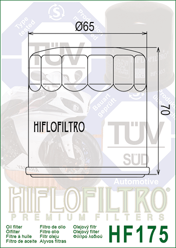 HiflowFiltro Premium Oil Filter HF175