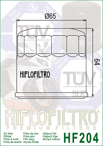 HiflowFiltro Premium Oil Filter HF204 (Black)