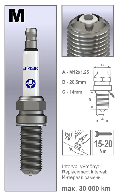 BRISK Premium LSG / X-Line Performance Spark Plugs MOR14-X7
