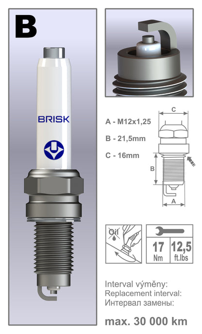 BRISK Super Performance Spark Plugs BOEX15YC-1