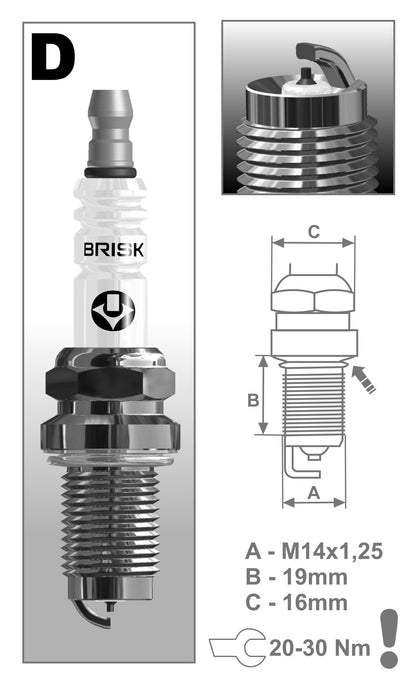 BRISK Iridium Premium+ Performance Spark Plugs DOR10IR