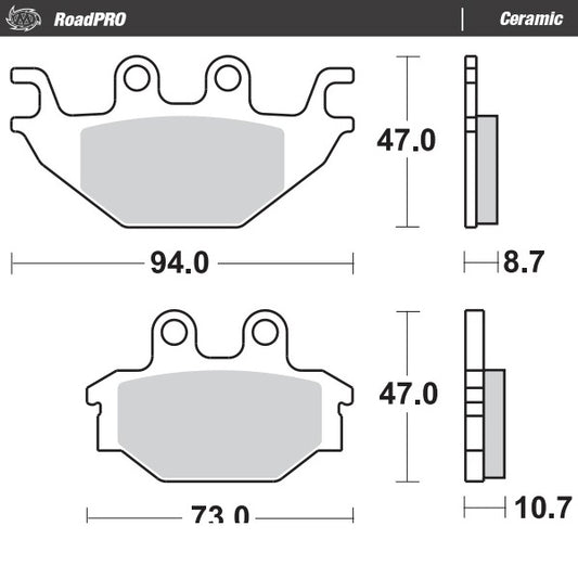 Moto-Master RoadPRO Ceramic Brake Pads 409004
