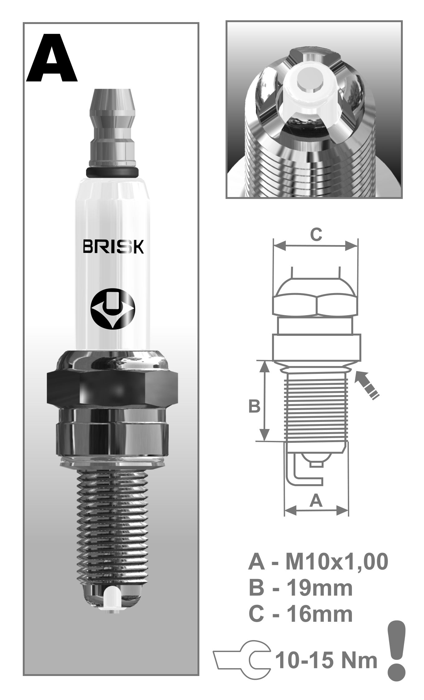 BRISK Premium LSG Performance Spark Plugs AOR12LGS
