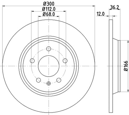 HELLA PAGID Brake Disc -  54601PRO - 8DD 355 113-931