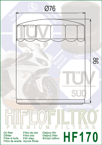 HiflowFiltro Premium Oil Filter HF170B (Black)