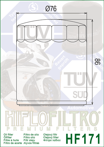 HiflowFiltro Premium Oil Filter HF171B (Black)