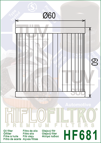HiflowFiltro Premium Oil Filter HF681