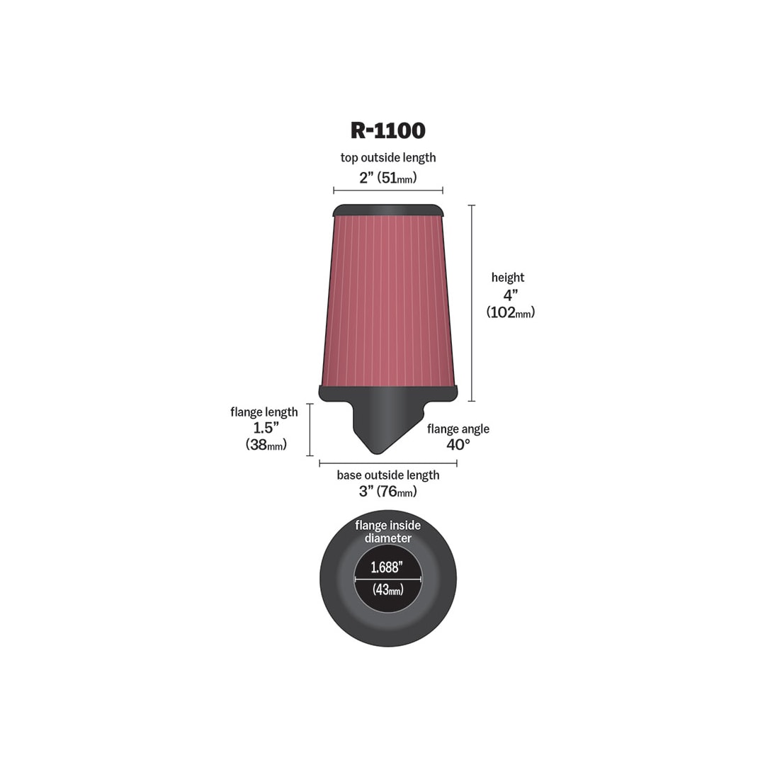 K&N Universal High-Flow Performance Air Filter R-1100