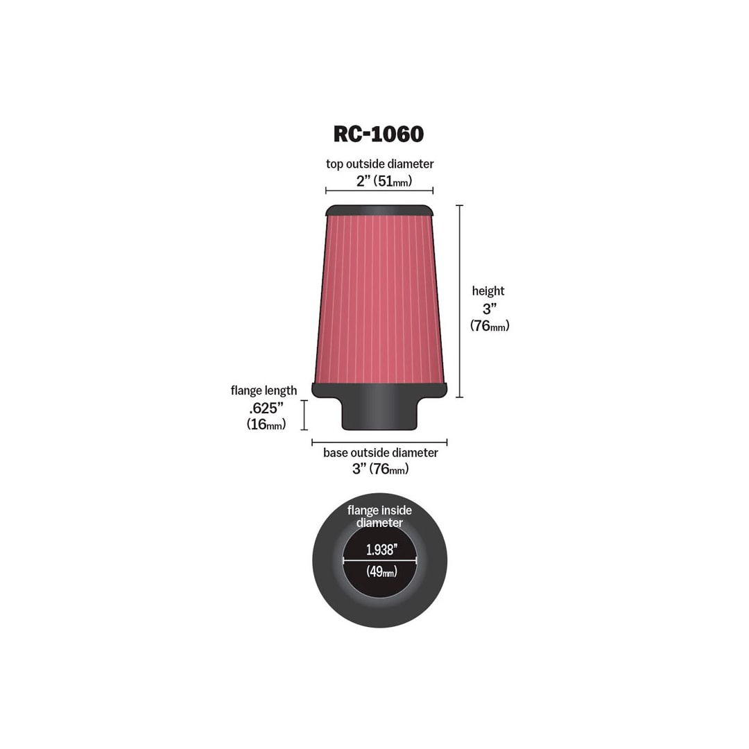 K&N Universal High-Flow Performance Air Filter RC-1060