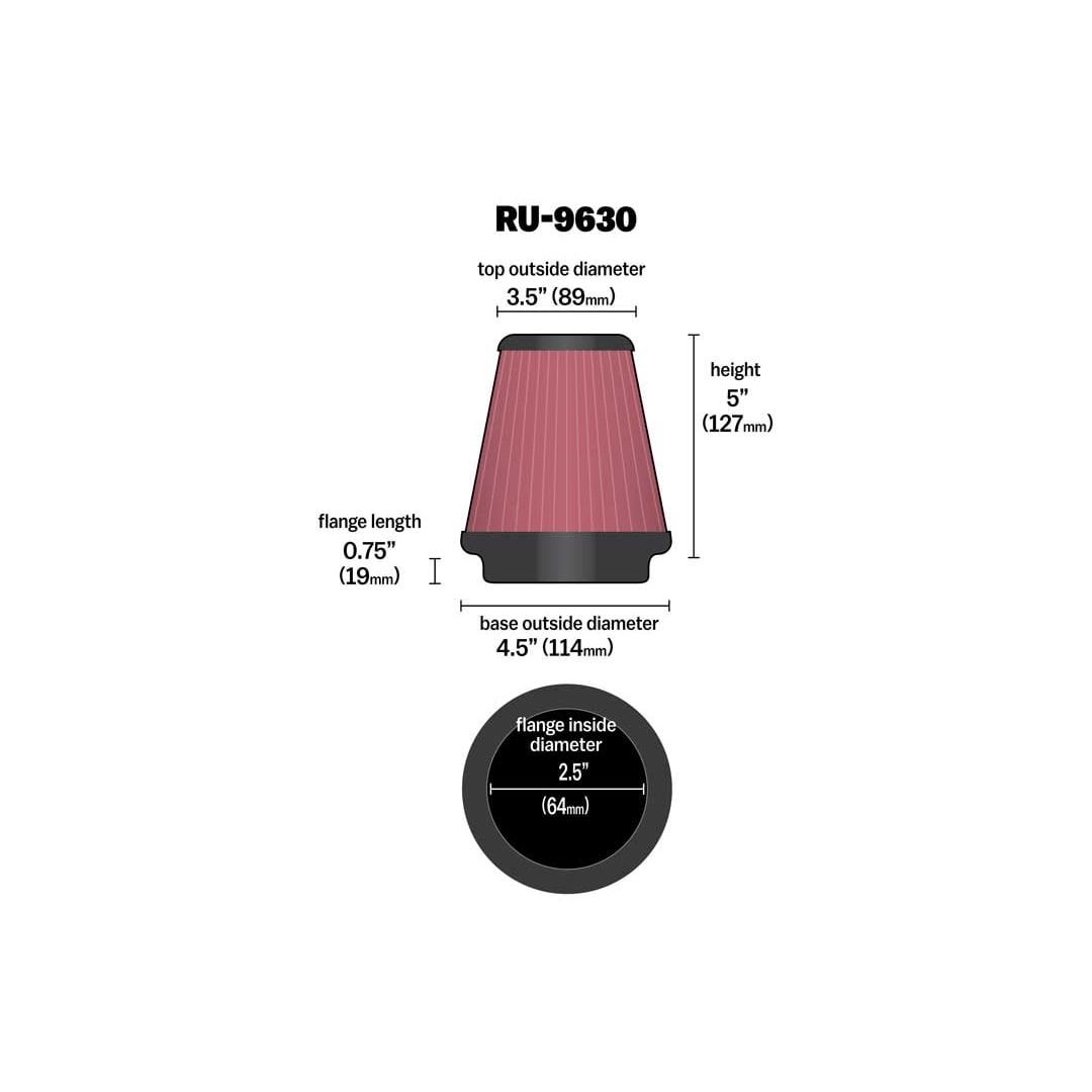 K&N Universal High-Flow Performance Air Filter RU-9630