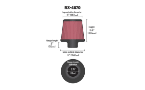 K&N Universal High-Flow Performance Air Filter RX-4870