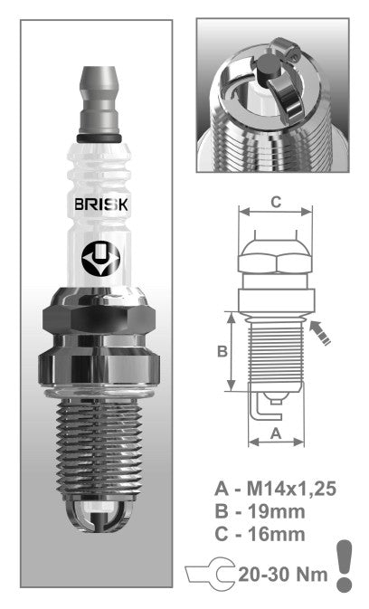 BRISK Extra Spark Plugs DR15TC-1