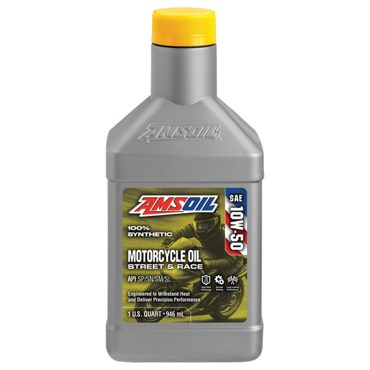 AMSOIL 10W-50 100% Synthetic Motorcycle Oil - MSRQT (1  Quart)