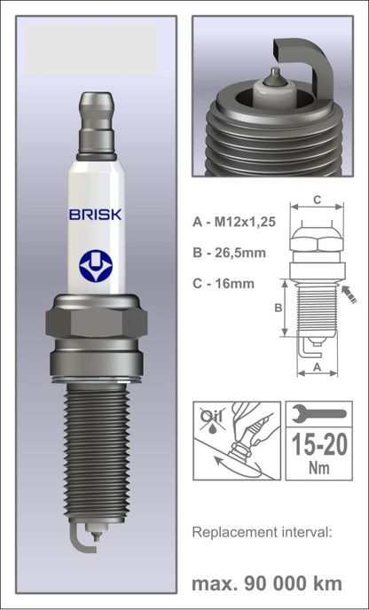 BRISK Platin Performance Spark Plugs BOEX14YP
