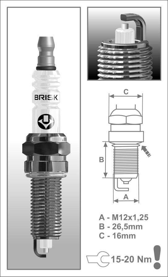BRISK Silver Spark Plug QR12LS